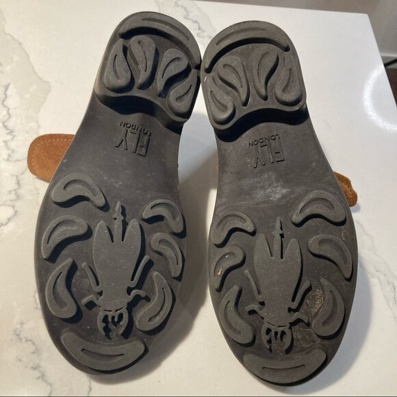 FLY LONDON Sz 40 Suede Distressed Mid-Calf Boots - Picture 10 of 14